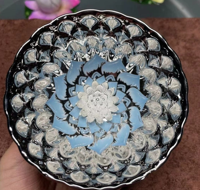 Rich silver-blue lotus flower